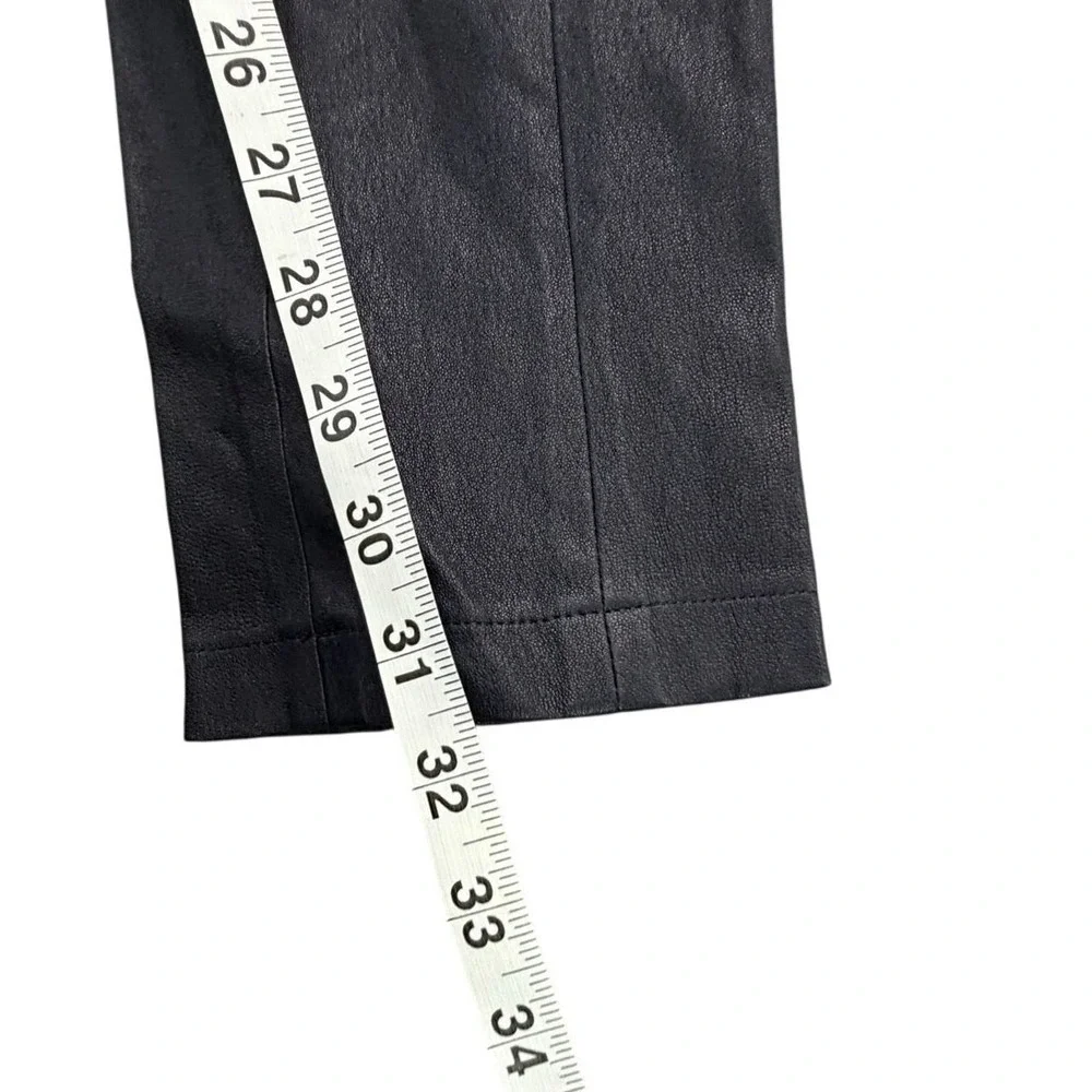 Tory Burch Ally Leather Pants Small Blue Slim Modern Classic Chic City Night Out